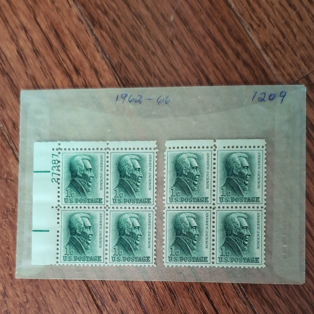 Andrew Jackson 1 Cent Stamps 1963 8 Stamps Vintage New